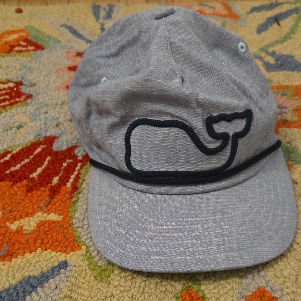Vineyard Vines Boys Chambray Whale Logo Classic Little Boys O/S Hat EUC